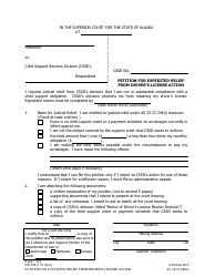 Document preview: Form DR-336 Petition for Expedited Relief From Driver's License Action - Alaska