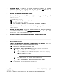 Form DR-352 Motion &amp; Affidavit Requesting Payment for Children&#039;s Health Care Expenses - Alaska, Page 2