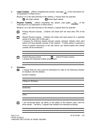 Form DR-420 Complaint for Custody of Minor Children - Alaska, Page 3