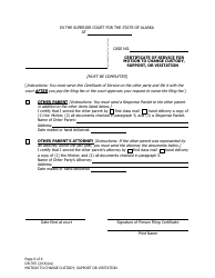 Form DR-705 Motion to Change Custody, Support or Visitation - Alaska, Page 6