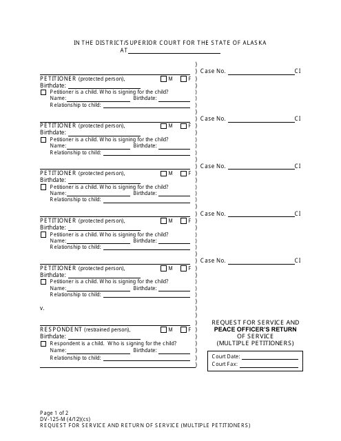 Form DV-125-M  Printable Pdf