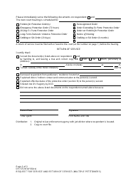 Form DV-125-M Request for Service and Peace Officer&#039;s Return of Service (Multiple Petitioners) - Alaska, Page 2