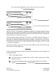 Document preview: Form DV-101 Child Support Information - Alaska