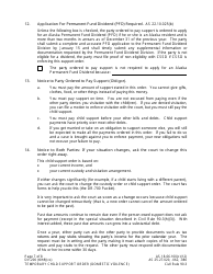 Form DV-200 Temporary Child Support Order -domestic Violence - Alaska, Page 7