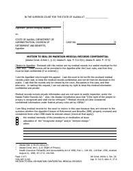 Form HCA-405 Motion to Seal or Maintain Confidential Medical Records - Alaska