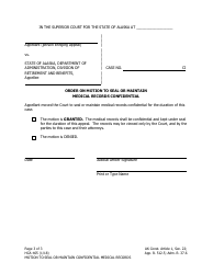 Form HCA-405 Motion to Seal or Maintain Confidential Medical Records - Alaska, Page 3
