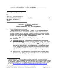 Form HCA-415 Motion to Supplement the Record or Alternatively Motion for Partial New (De Novo) Review (With Affidavit and Draft Order) - Alaska