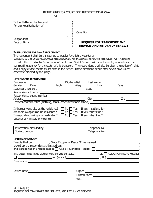 Form MC-306  Printable Pdf