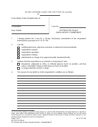 Form MC-625 Petition for 30-day Involuntary Commitment - Alaska