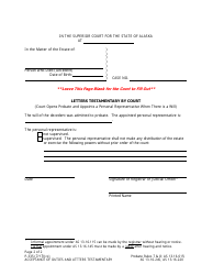 Form P-335 Acceptance of Duties and Letters Testamentary - Alaska, Page 2