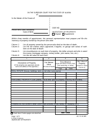 Document preview: Form P-370 Inventory of Property - Alaska