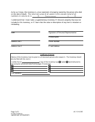 Form P-370 Inventory of Property - Alaska, Page 2