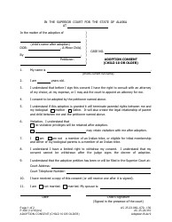 Form P-420 Adoption Consent (Child 10 or Older) - Alaska