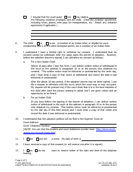 Form P-415 Adoption Consent (Parent/Spouse/Guardian) - Alaska, Page 2