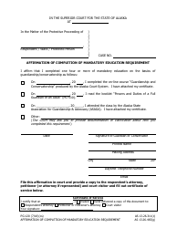 Form PG-102 &quot;Affirmation of Completion of Mandatory Education Requirement&quot; - Alaska