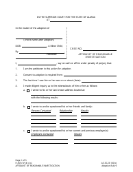 Form P-455 Affidavit of Reasonable Investigation - Alaska