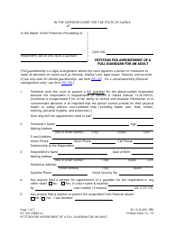 Form PG-100 Petition for Appointment of a Full Guardian for an Adult - Alaska