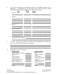 Form PG-100 Petition for Appointment of a Full Guardian for an Adult - Alaska, Page 3