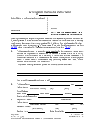 Form PG-103 Petition for Appointment of a Partial Guardian for an Adult - Alaska