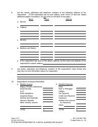 Form PG-103 Petition for Appointment of a Partial Guardian for an Adult - Alaska, Page 3