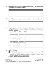 Form PG-103 Petition for Appointment of a Partial Guardian for an Adult - Alaska, Page 5