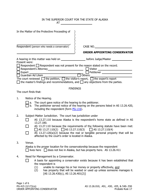 Form PG-415  Printable Pdf
