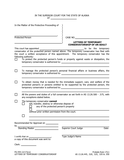 Form PG-455  Printable Pdf