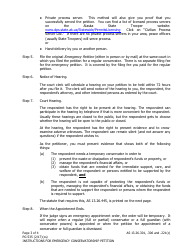 Instructions for Form PG-102 Emergency Petition for Appointment of a Temporary Conservator - Alaska, Page 3