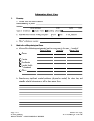 Form PG-640 Annual Report on Guardianship of a Minor - Alaska, Page 2