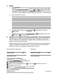Form PG-805 Long-Term Order of Protection From Financial Abuse - Alaska, Page 2