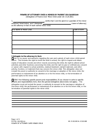 Document preview: Form PG-701 Power of Attorney Over a Minor by Parent or Guardian - Alaska