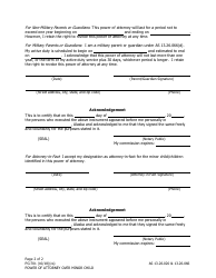 Form PG-701 Power of Attorney Over a Minor by Parent or Guardian - Alaska, Page 2