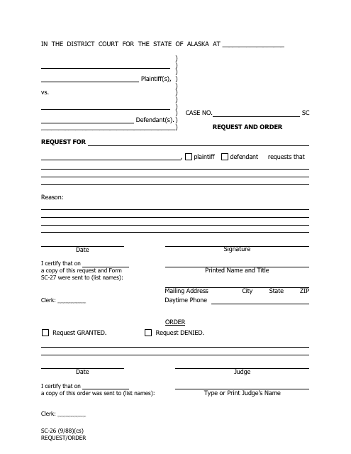 Form SC-26  Printable Pdf
