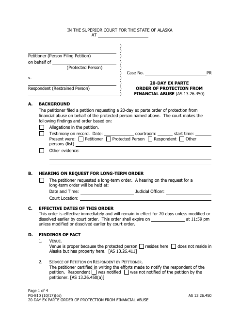 Form PG-810  Printable Pdf