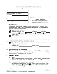 Form PG-810 20-day Ex Parte Order of Protection From Financial Abuse - Alaska