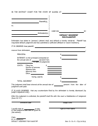 Form SC-13 &quot;Default Judgment for Plaintiff&quot; - Alaska