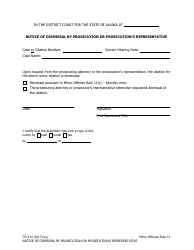 Form TR-314 &quot;Notice of Dismissal by Prosecution or Prosecution's Representative&quot; - Alaska