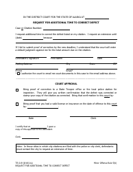 Form TR-219 &quot;Request for Additional Time to Correct Defect&quot; - Alaska