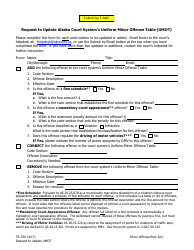Document preview: Form TR-550 Request to Update Alaska Court System's Uniform Minor Offense Table (Umot) - Alaska