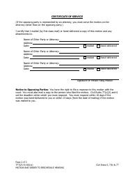 Form TF-923 Motion and Order to Reschedule Hearing - Alaska, Page 2