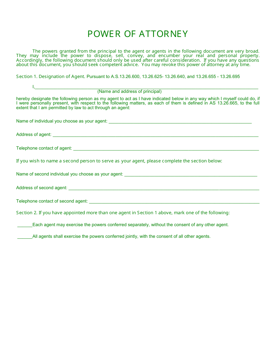 Power of Attorney - Alaska, Page 5