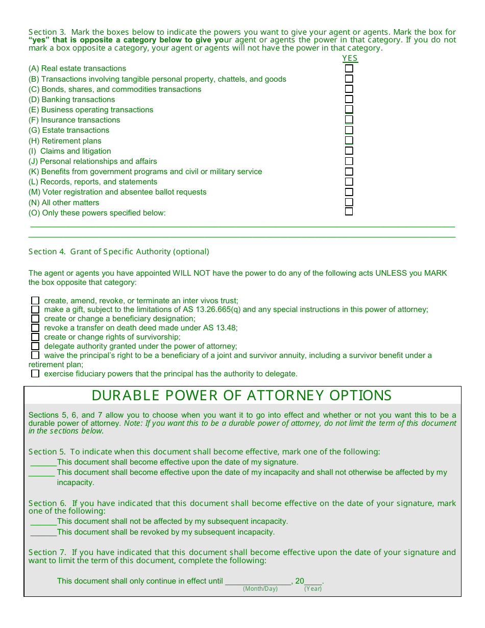 Power of Attorney - Alaska, Page 6