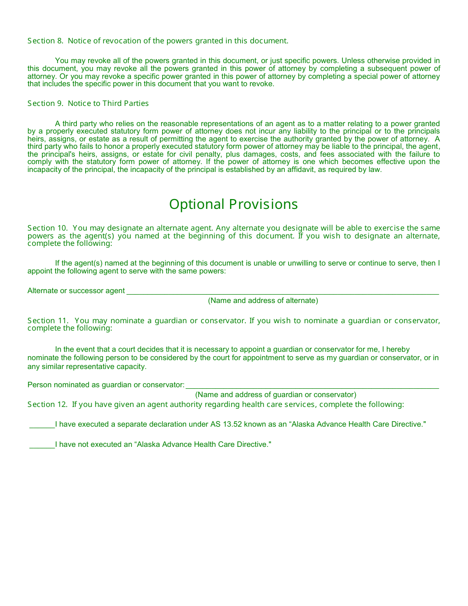Power of Attorney - Alaska, Page 7
