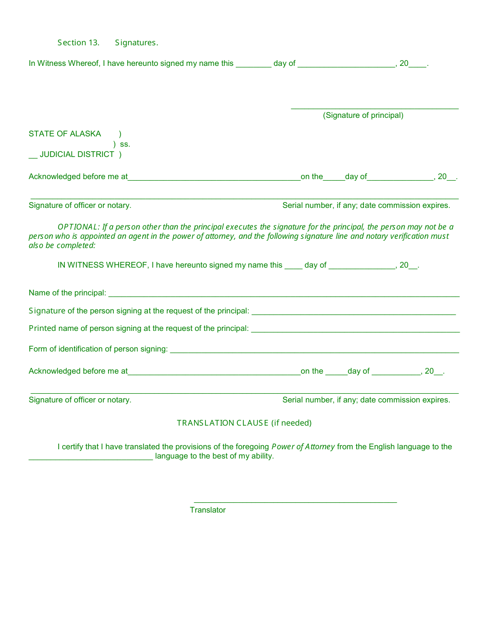 Power of Attorney - Alaska, Page 8