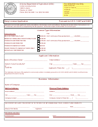 Document preview: Dairy License Application Form - Arizona