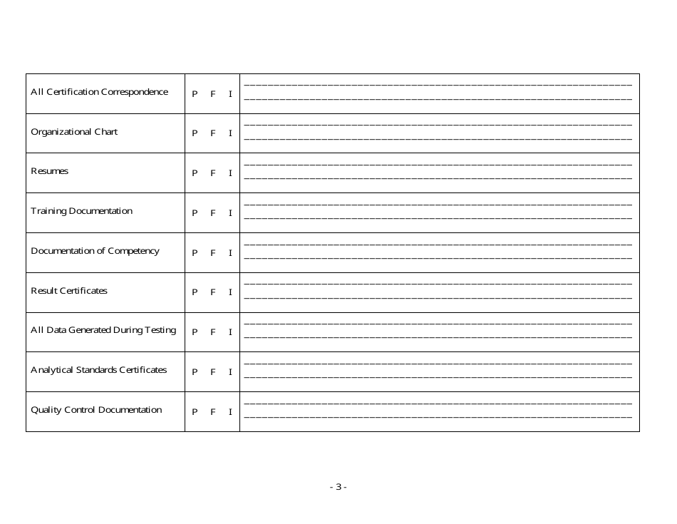 Laboratory Certification Onsite Evaluation Form - Arizona, Page 3