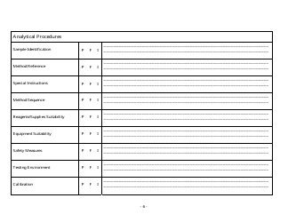 Laboratory Certification Onsite Evaluation Form - Arizona, Page 6