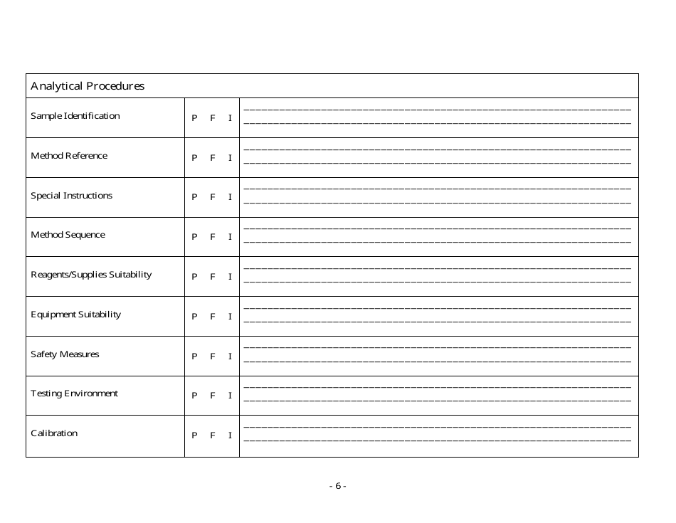 Laboratory Certification Onsite Evaluation Form - Arizona, Page 6