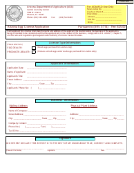 Document preview: Arizona Egg License Application Form - Arizona