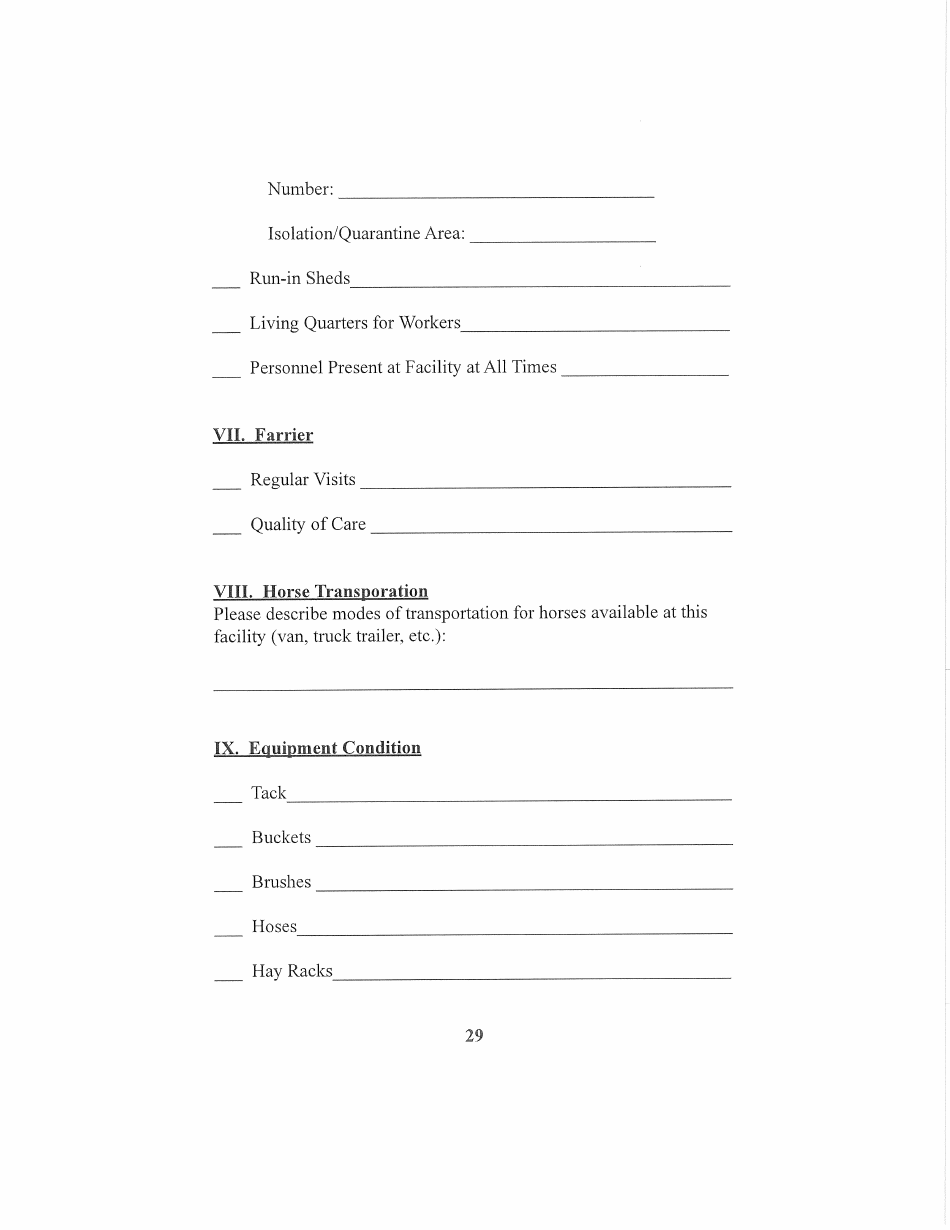 AZ SVO Form 3 Equine Rescue Standards Veterinary Checklist - Arizona, Page 5
